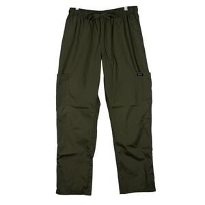 Dagacci Olive Green Cargo Scrub Pants Womens Large Elastic Waist Drawstring L